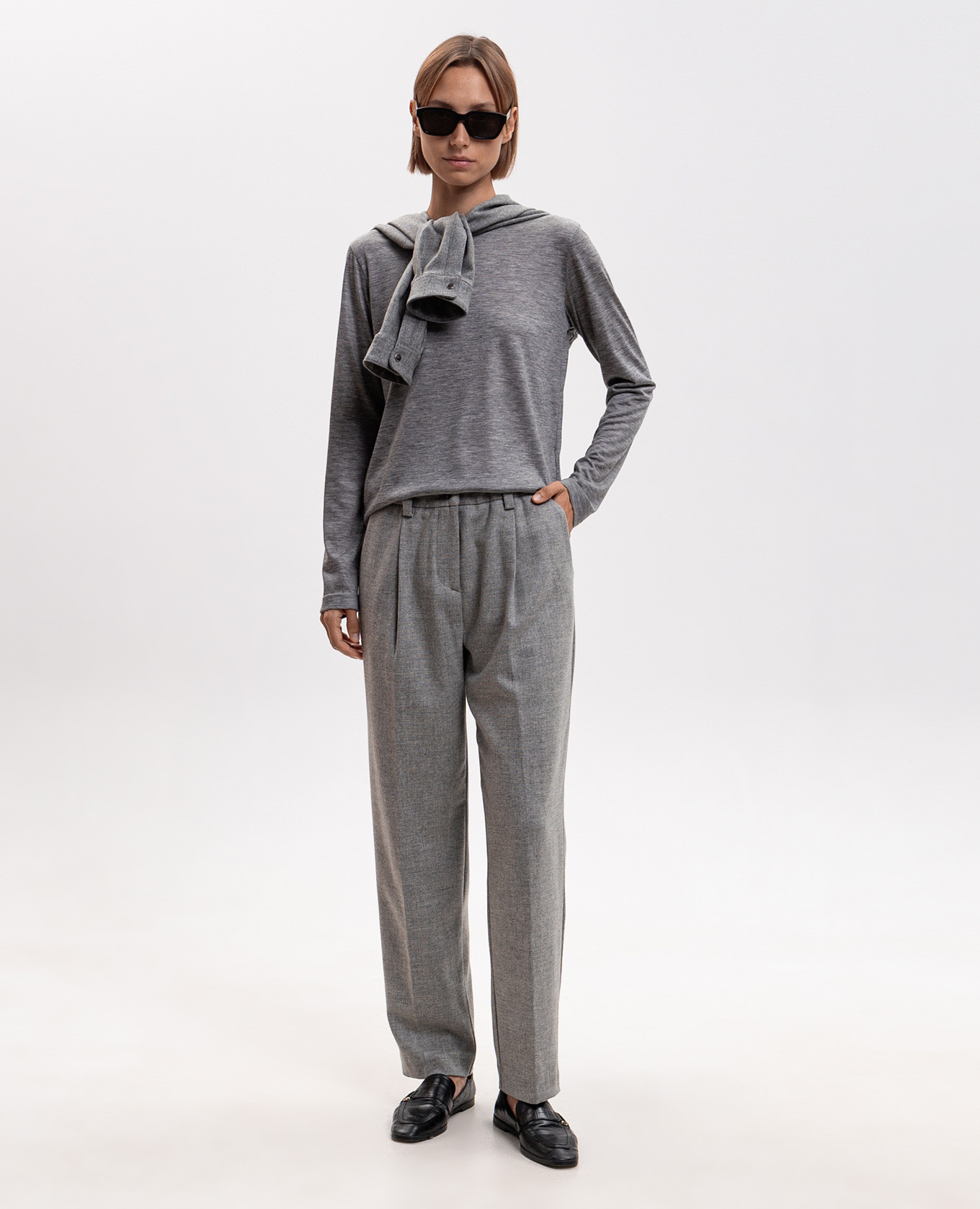 Gray cashmere longsleeve Marco Pescarolo 2