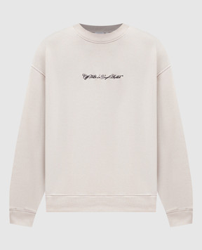 Off-White Beige sweatshirt with Script Arrow embroidery 44MBA054S26F001
