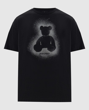 Palm Angels Black Spray Bear T-shirt PMAA109S26JER001