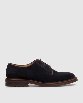 Brunello Cucinelli Blue suede derby shoes MZUSOLX810