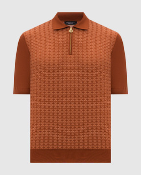 Stefano Ricci Brown silk polo shirt K212038P31F26194