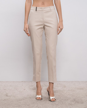 Peserico Beige pants with a patch A04718J001953