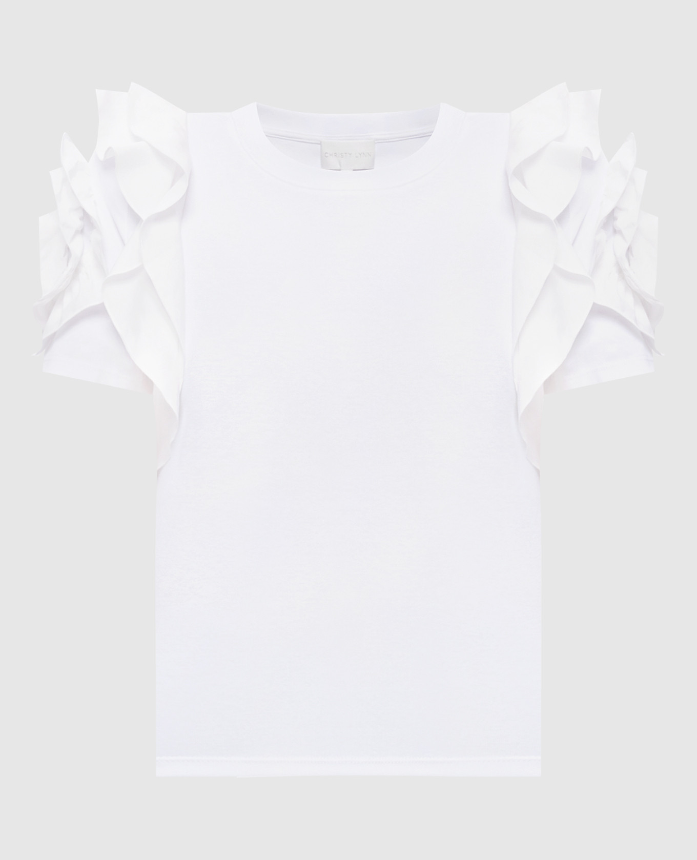 Kinsley white ruffled t-shirt Christy Lynn
