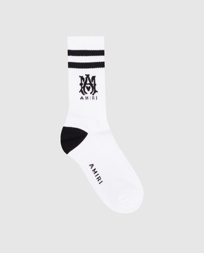 AMIRI White socks with monogram pattern AMACSK1006
