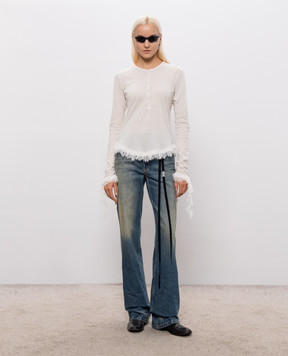 Ann Demeulemeester White long sleeve with ruffles B0014684FA206