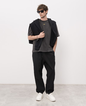Off-White Gray T-shirt with Fallen Caravaggio print 44MAA120S26J00B