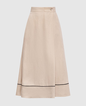 Agnona Beige linen skirt TG1108YU3034