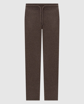 Agnona Brown cashmere, wool and silk pants K712U502G1213