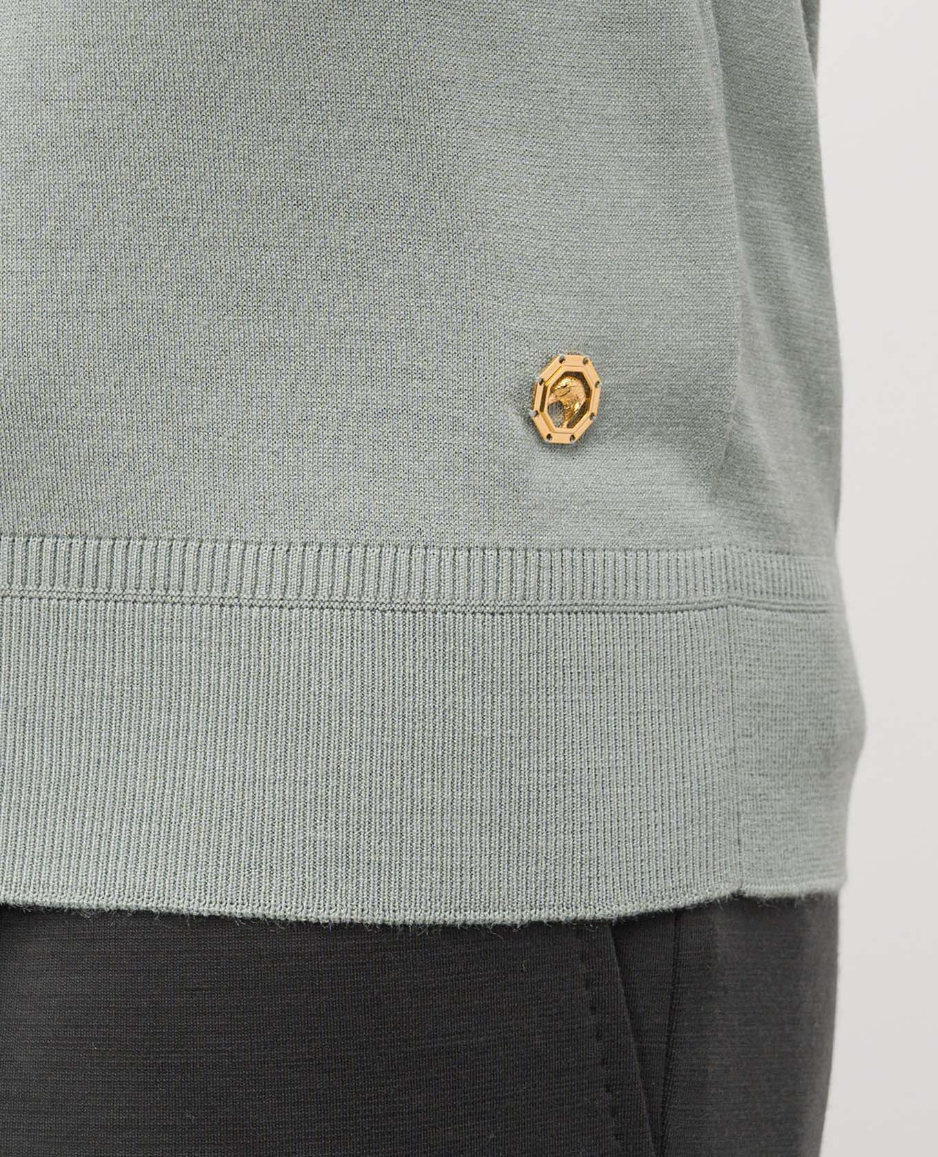 Green silk jumper with emblem Stefano Ricci 5
