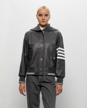 Thom Browne Gray leather jacket FOR133XL0149
