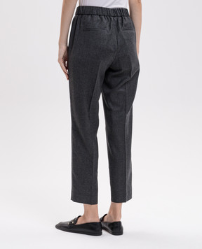 Peserico Gray wool pants with lurex A0417803359
