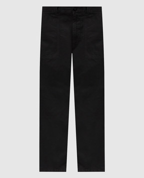 Stone Island Black pants with logo patch L1S153100003S0004