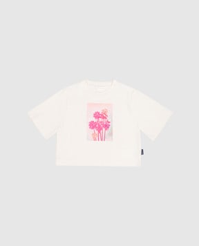 Palm Angels Children's ivory T-shirt with print PGAA004S26JER002