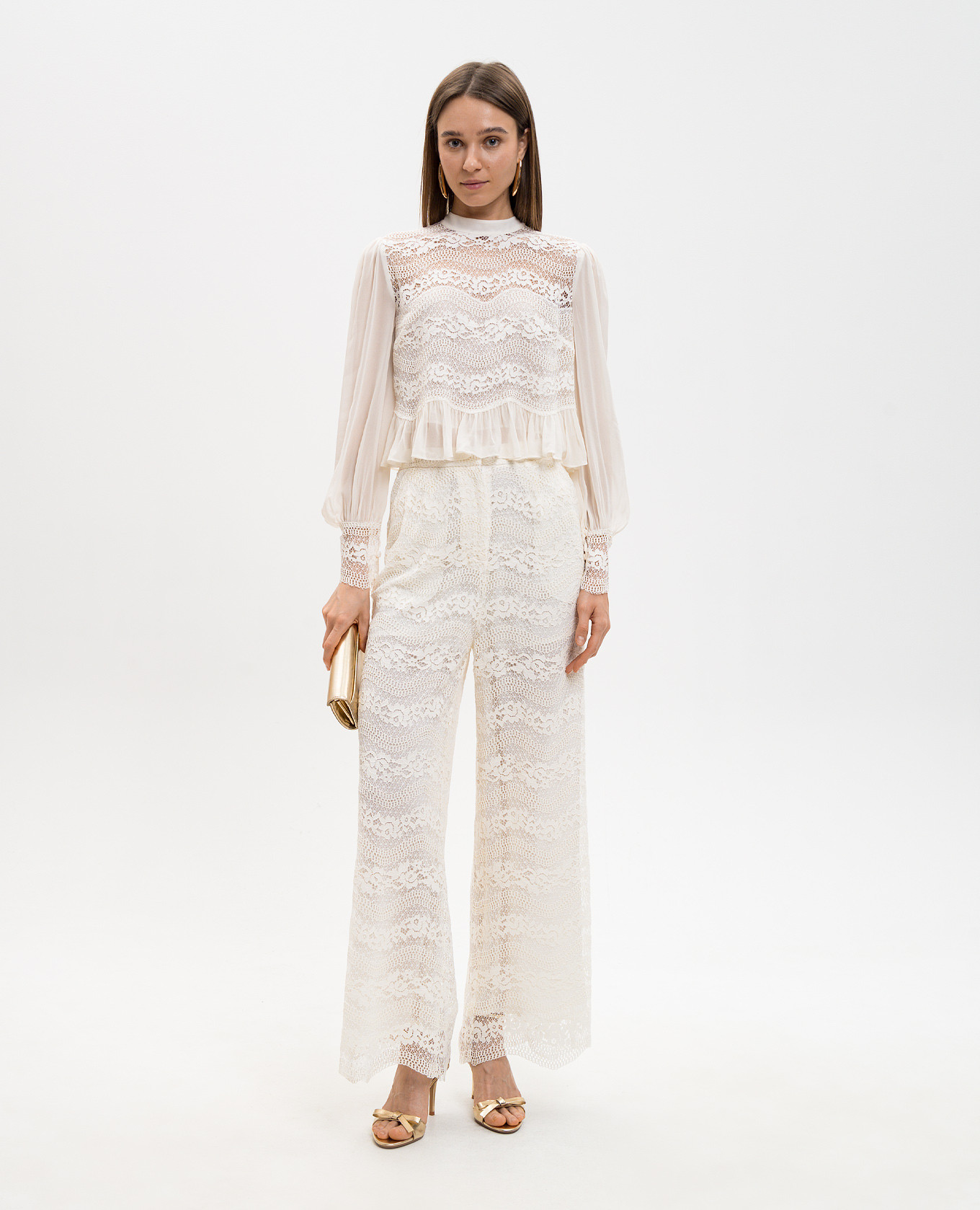 

Ivory lace blouse Twinset, Beige