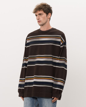 Juun.j Brown striped long sleeve shirt JC6841P02D