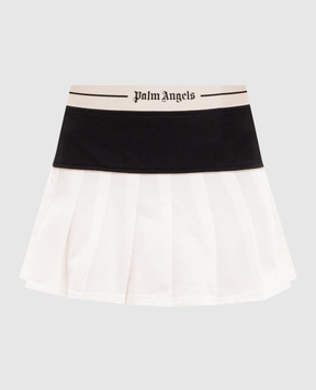 Palm Angels White pleated skirt PWCC095S26FAB001