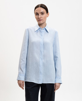 Gabriela Hearst Cruz blue linen shirt X001178LA003