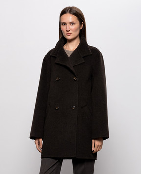 Loulou de Saison OLMO brown double-breasted coat made of wool and cashmere OLMO