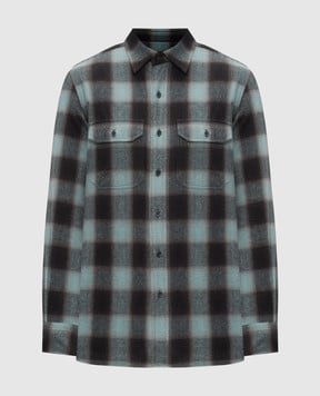 Tom Ford Blue checkered shirt HME001FMC344