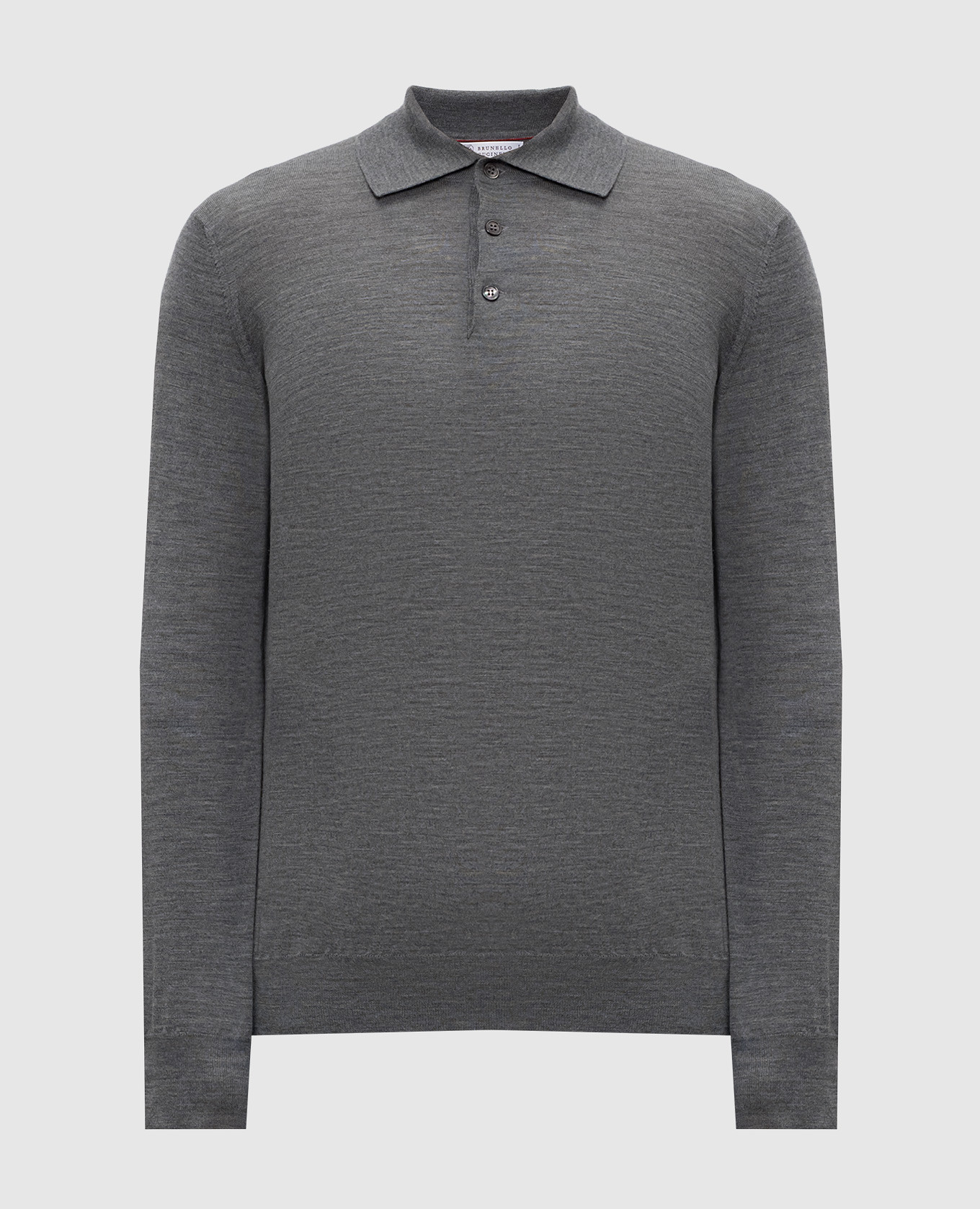 Gray cashmere and wool polo shirt