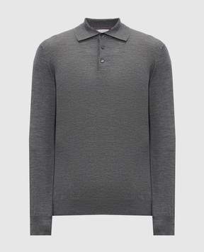 Brunello Cucinelli Gray cashmere and wool polo shirt M2400295