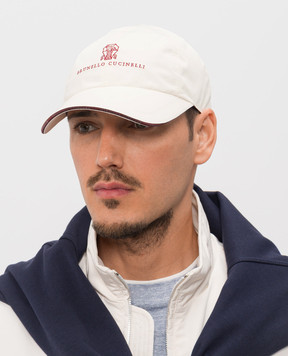 Brunello Cucinelli Ivory cap with logo embroidery MM4799859