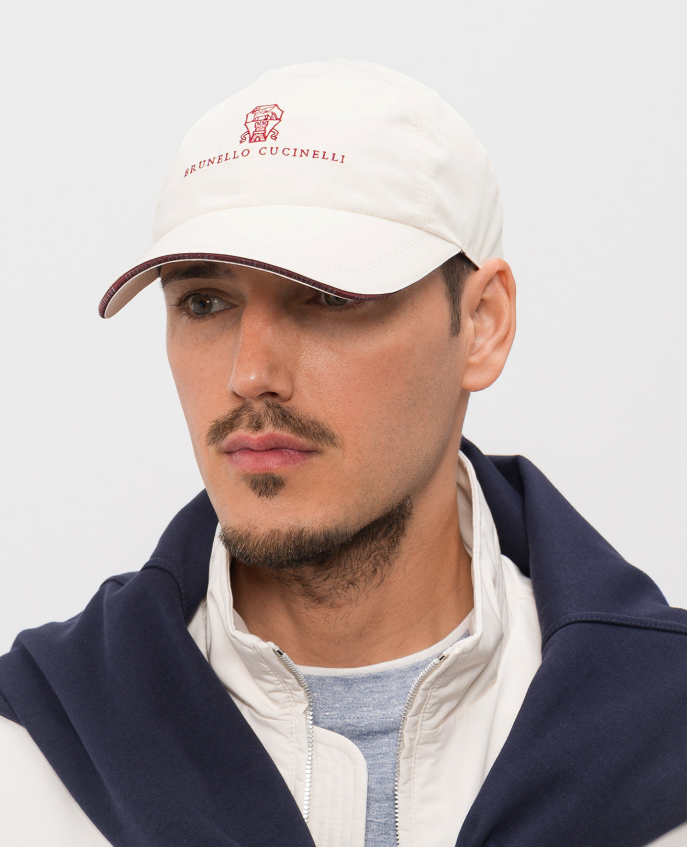 Ivory cap with logo embroidery Brunello Cucinelli 2