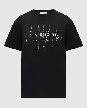 Givenchy Black t-shirt with logo print BM71NK3YU9