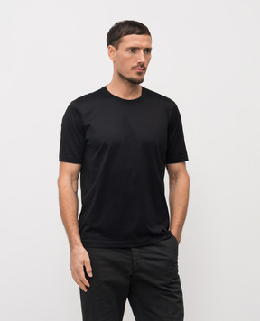 Enrico Mandelli Black T-shirt with logo 3K052A5677