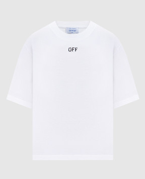 Off-White White T-shirt with Flowers Arrow print OWAA124F25JER001