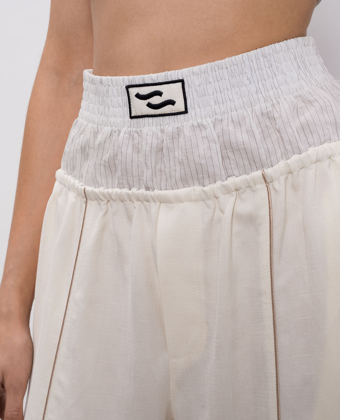 Beige Paji linen pants SSHEENA 5