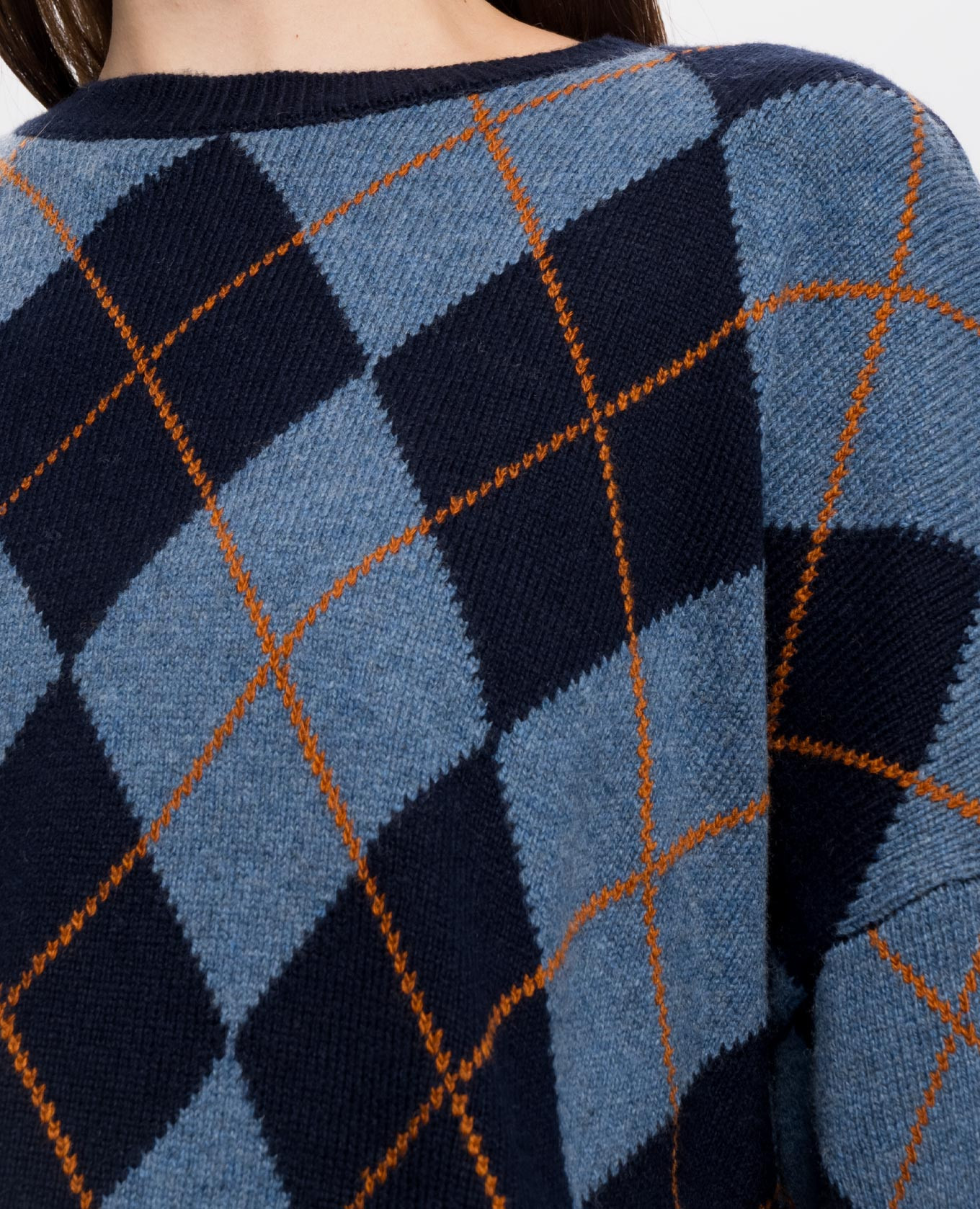 Blue sweater with geometric pattern Twinset 5