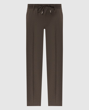 Bertolo Cashmere Brown wool and cashmere pants 000350001391