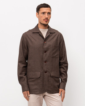 Stefano Ricci Brown shirt made of linen, wool and silk SP008138B127HA