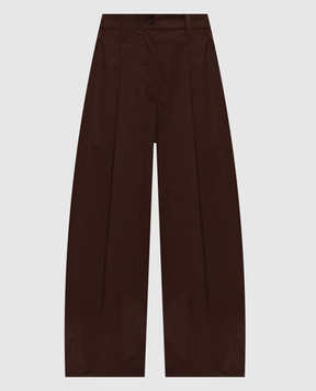 Brunello Cucinelli Brown palazzos with a monil chain M0H93P9129
