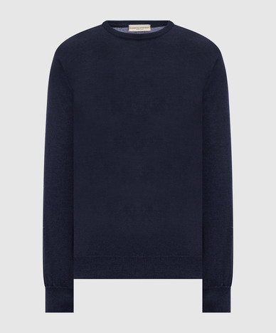 Blue wool, silk and cashmere jumper