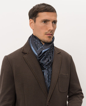 Stefano Ricci Silk and cashmere scarf with emblem MWA63000407442