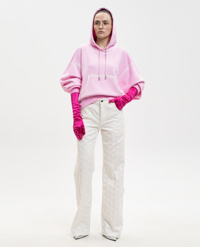 Off-White Pink Spray hoodie with logo print 2BB058S26FLE002