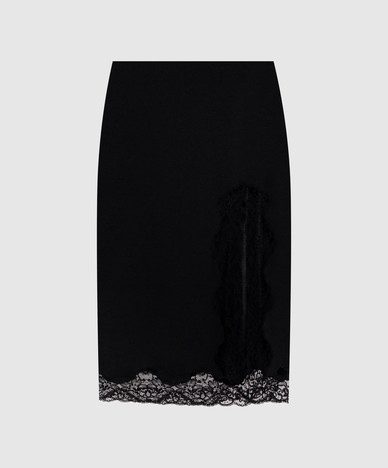 Black skirt with lace