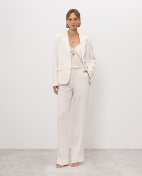 Twinset Ivory jacket with metal logo 262TP2044
