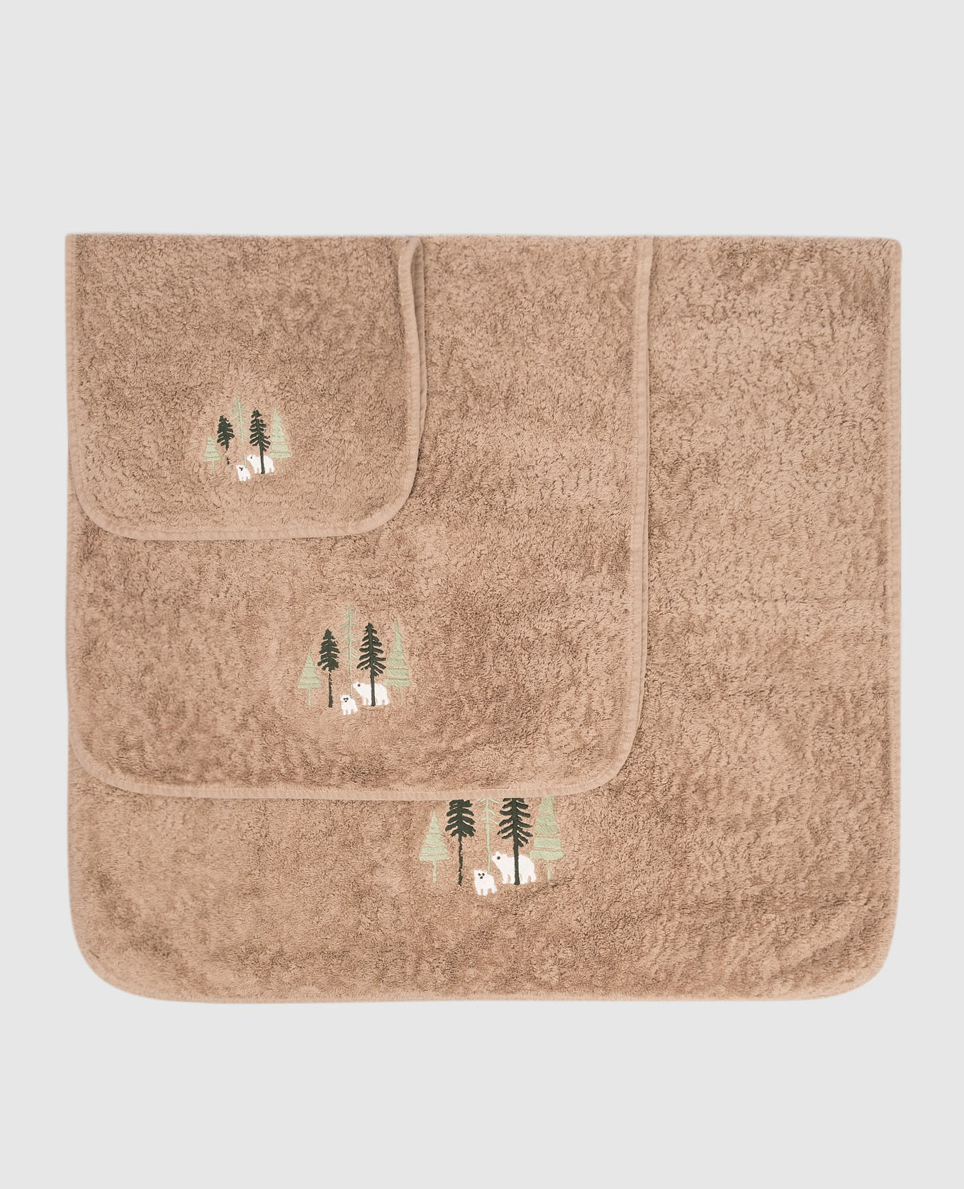 

SNOW BEAR terry towel set Graccioza, Brown