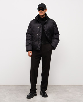 Alexander McQueen Black down jacket with branded Skull pattern 843522QRACA