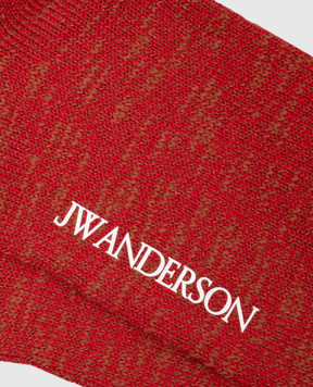 JW Anderson Red socks with logo print KW1466YN0469