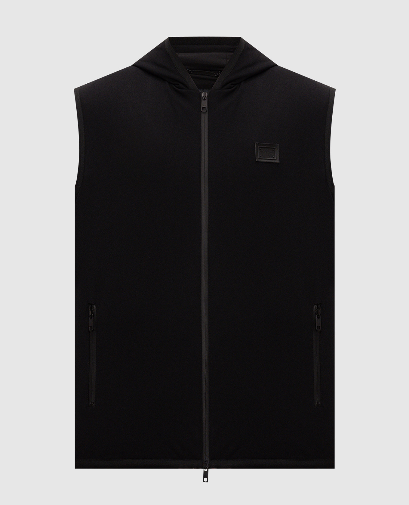 Black vest with logo patch