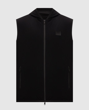 Dolce&Gabbana Black vest with logo patch G9AOGTGK305