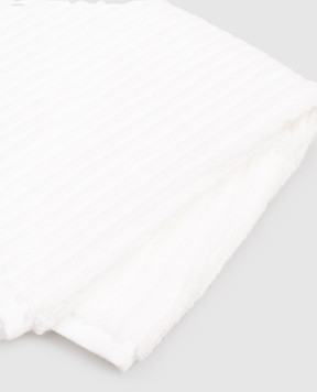 L'appartement White striped Slim terry towel SLIMRIBWASHCLOTH