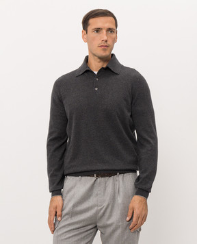 Brunello Cucinelli Gray cashmere polo shirt M2200295