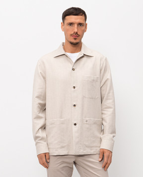 Stefano Ricci Beige linen shirt SP008188VT0001