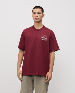 AMIRI Burgundy t-shirt CLUB with logo AMJYTE1254