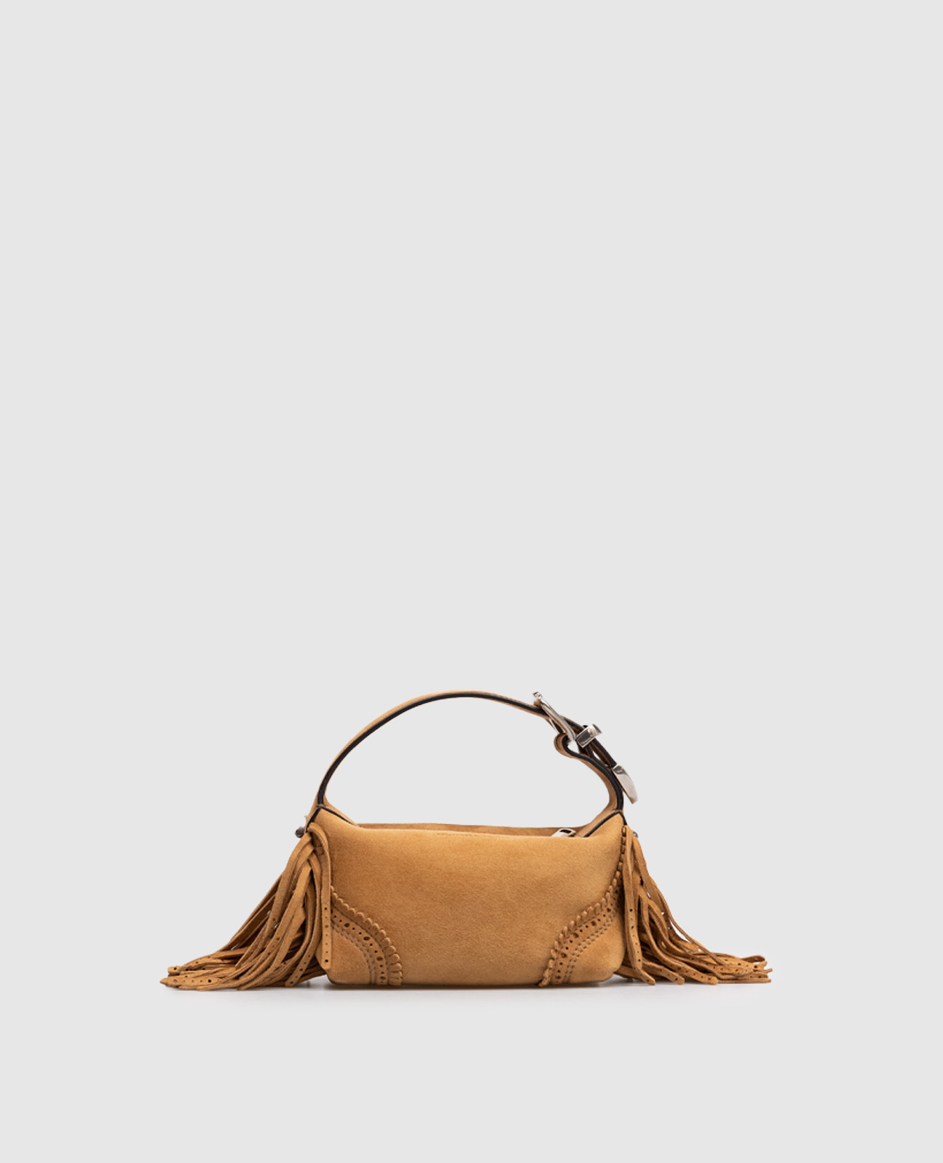 

Brown Suede Candy Duffle Bag with Fringe Ermanno Scervino